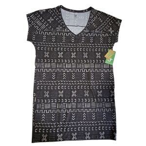 Title Nine T Shirt Dress Womens Medium Hiolani V Neck Black Pockets Athletic NEW